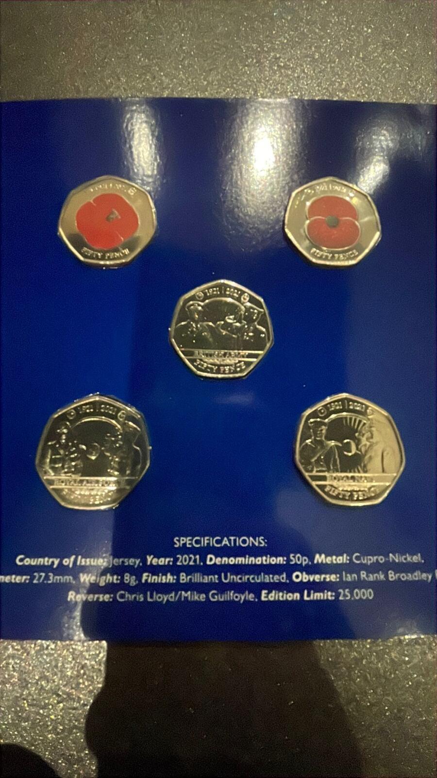 Royal British Legion Centenary 50p Coin Collection 2021