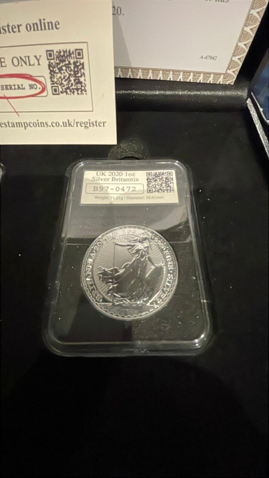 UK 2020 1oz Silver Britannia and 1973 EEC 50p Coin Set