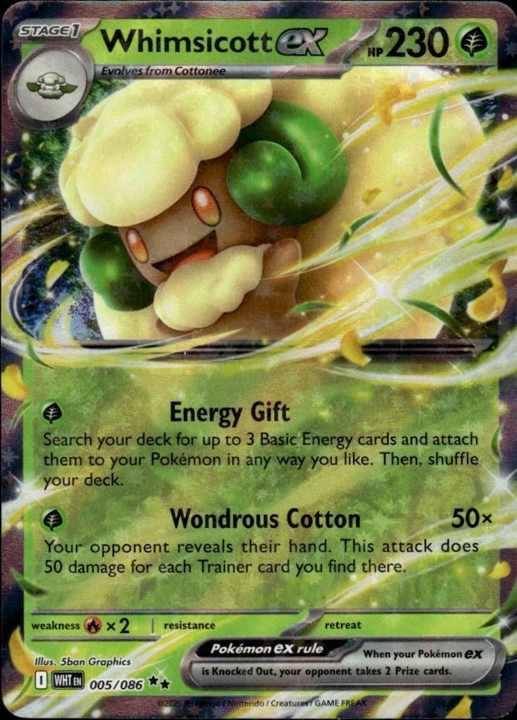 Whimsicott ex Holo Double Rare SV: 1White Flare 005/086 NM