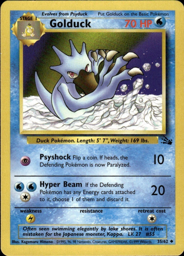 Golduck Unlimited Uncommon Fossil 35/62 NM