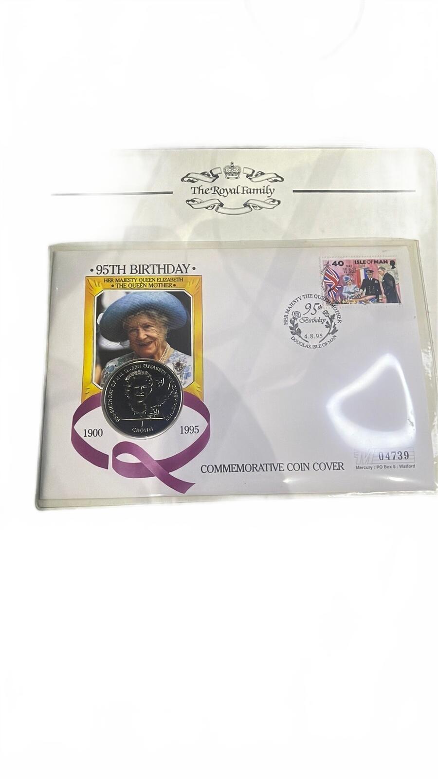 Isle of Man 1995 Queen Mother 95th Birthday Commemorative Coin Cover