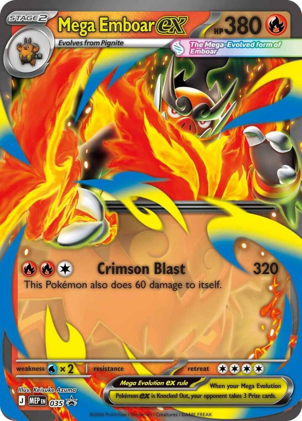 Mega Emboar ex Holo Promo Jumbo Cards 035 NM
