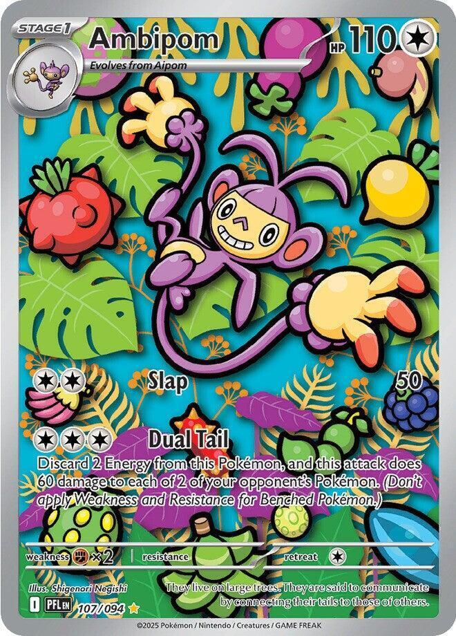 Ambipom Holo Illustration Rare ME02: Phantasmal Flames 107/094 NM