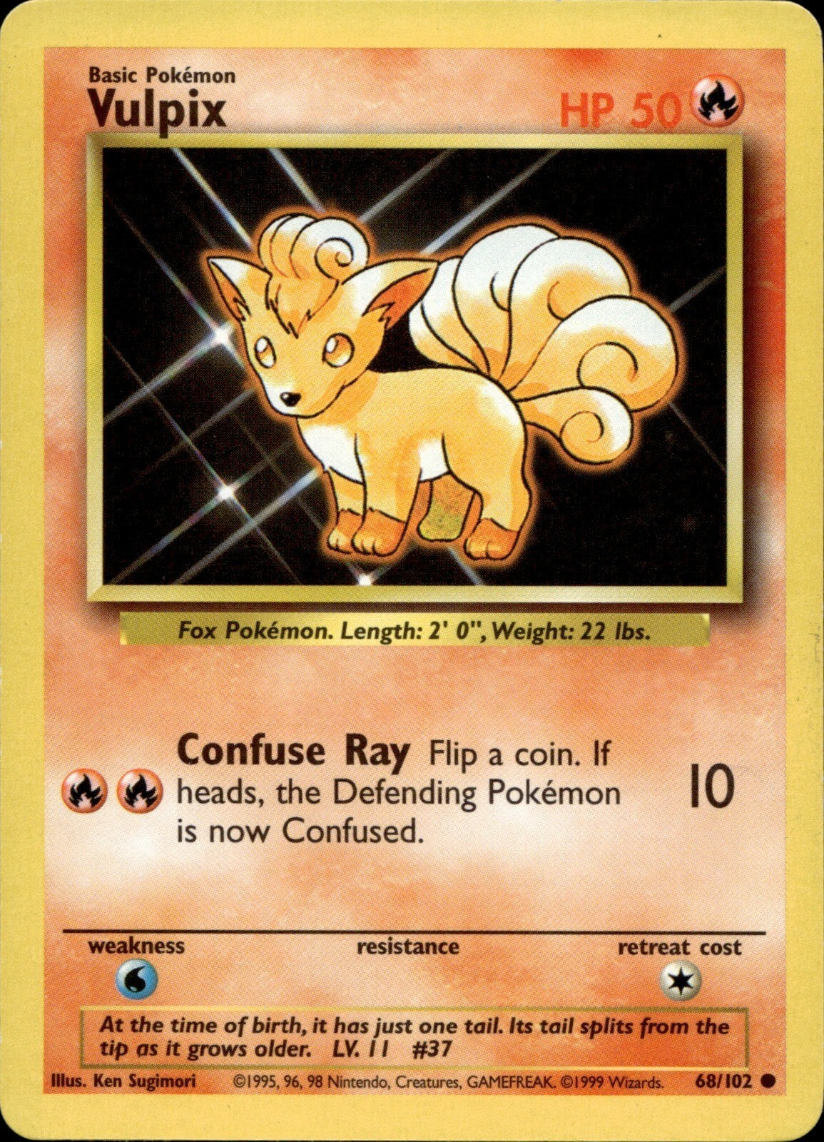Vulpix Common Base Set 068/102 NM