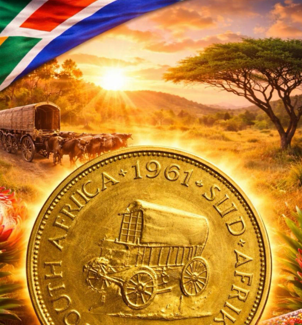 Various 1961 South African 1-Cent Brass Coin