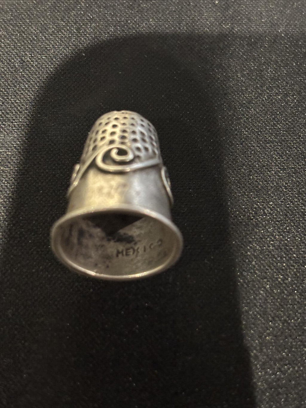 Vintage Mexico Sterling Silver Thimble with Pierced Detail