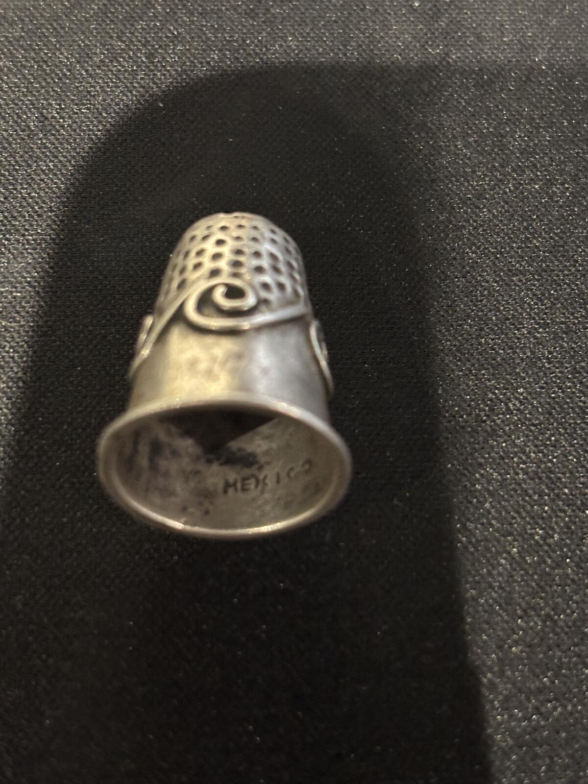Vintage Mexico Sterling Silver Thimble with Pierced Detail