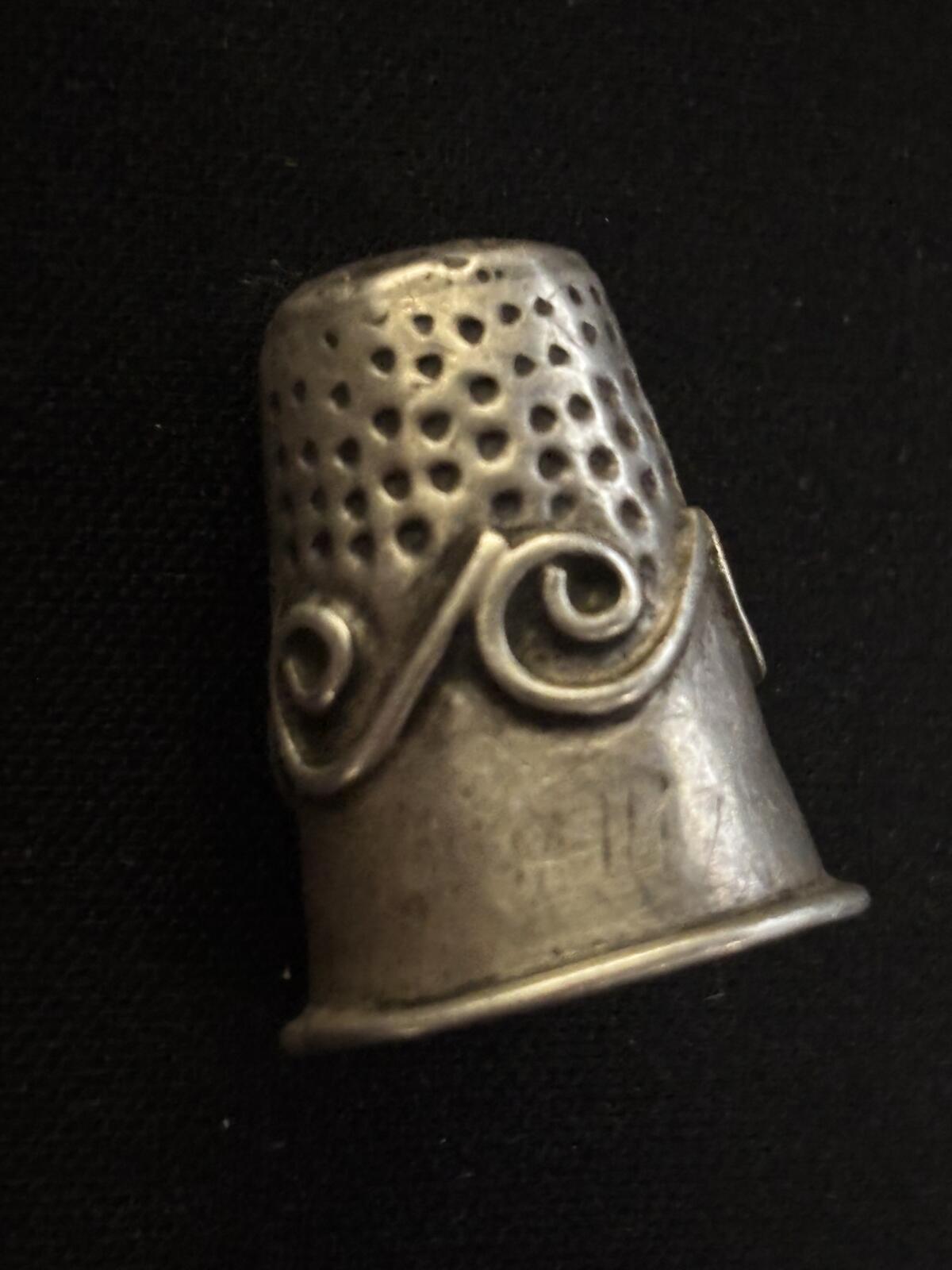 Vintage Mexico Sterling Silver Thimble with Pierced Detail