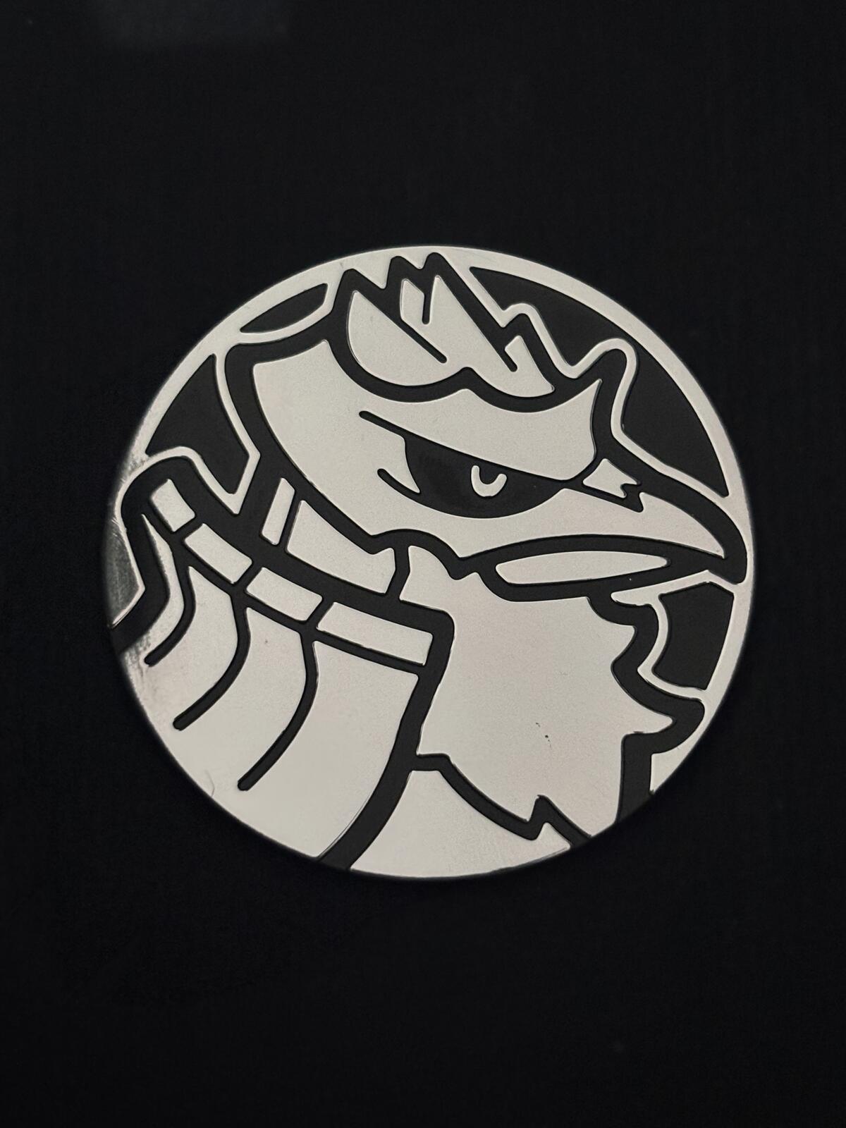 Pokémon Metal Collectible Token Coin - Double-Sided Black and White Design