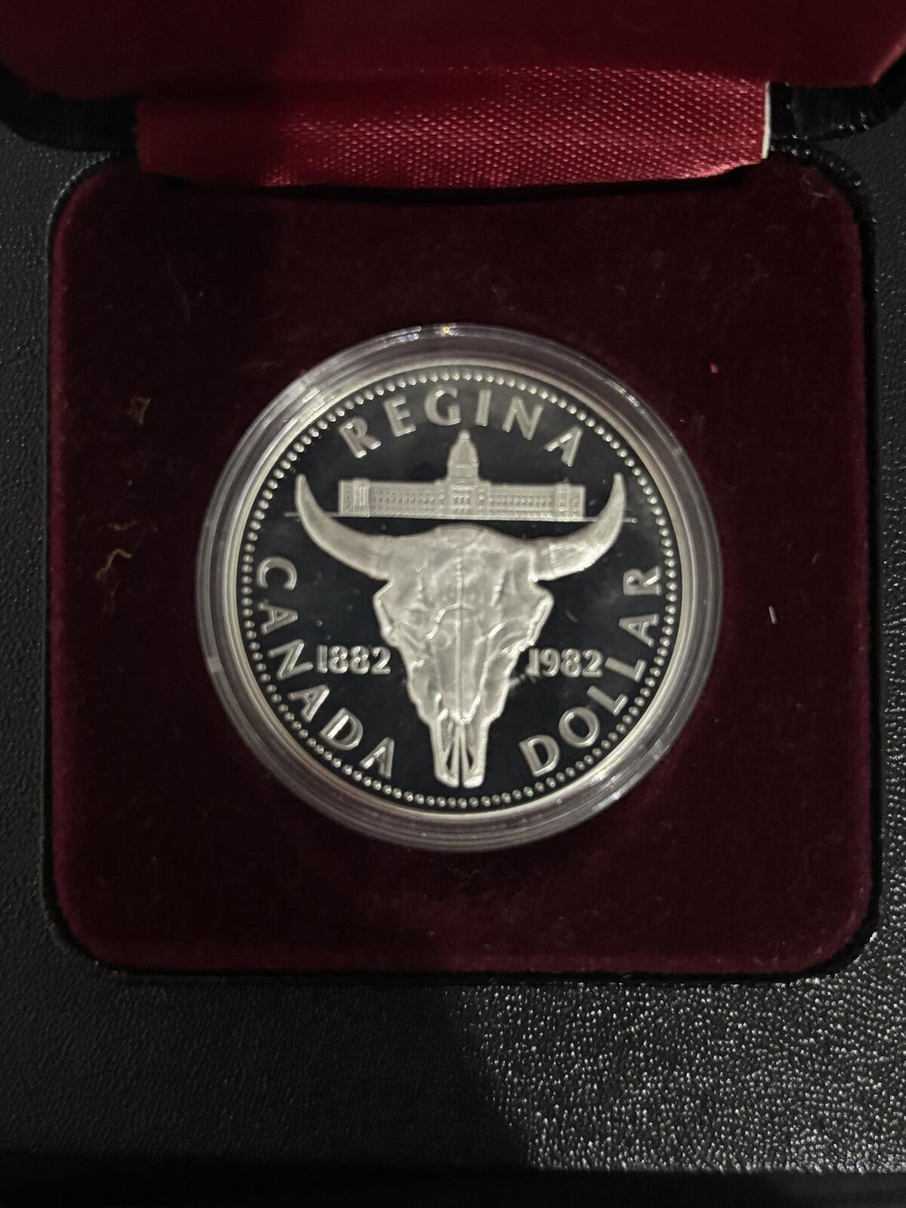 1982 Canada Regina Saskatchewan Proof 50% Silver Dollar Elizabeth II Commemor