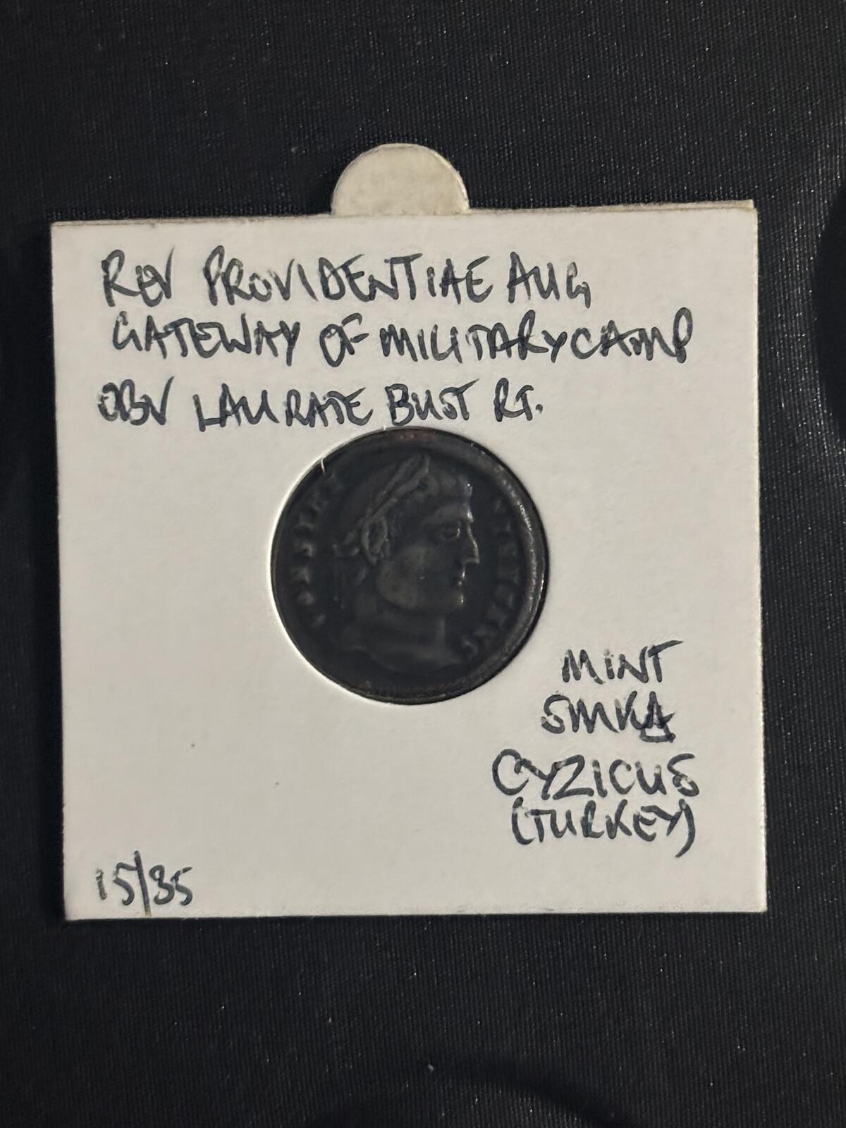 Roman Constantine I Follis Coin, 307-337 AD, Providentia Reverse