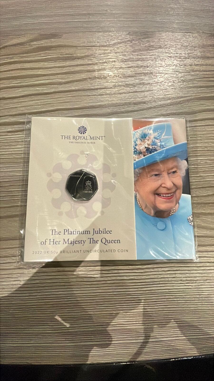 The Royal Mint 2022 Platinum Jubilee UK 50p Brilliant Uncirculated Coin