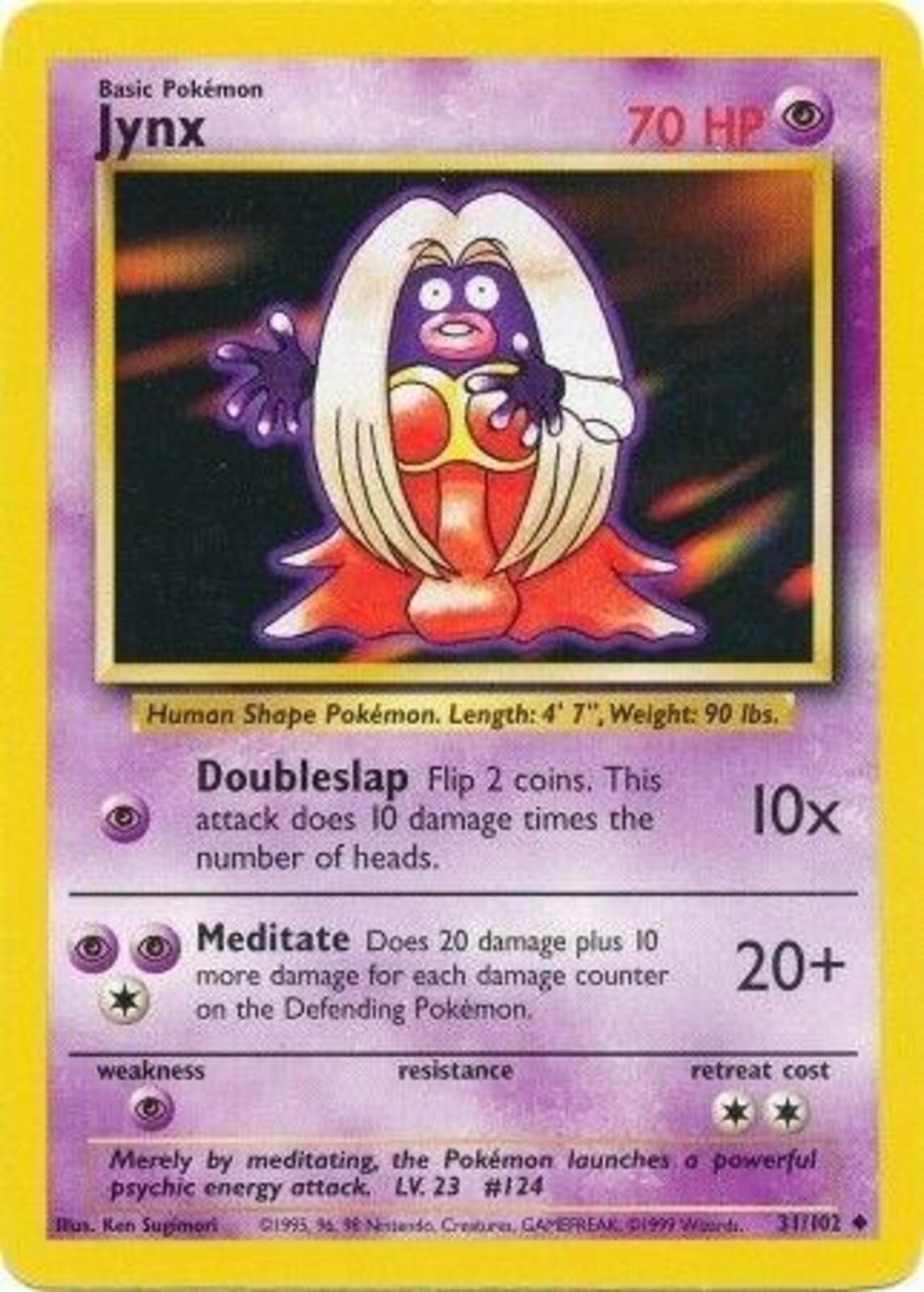 Jynx Uncommon Base Set 031/102 - Superb Condition