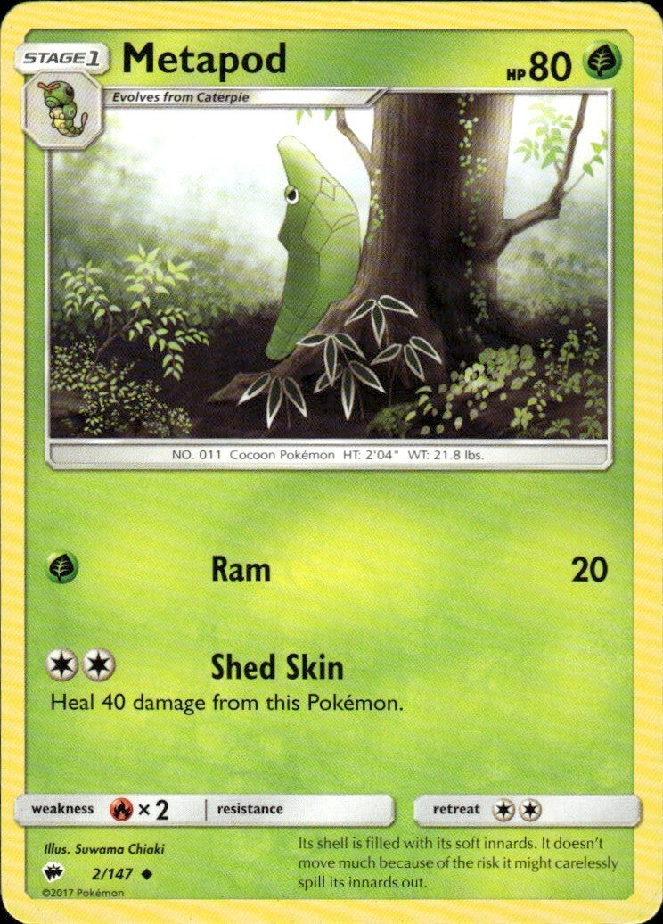 Metapod Uncommon SM - Burning Shadows 2/147 NM