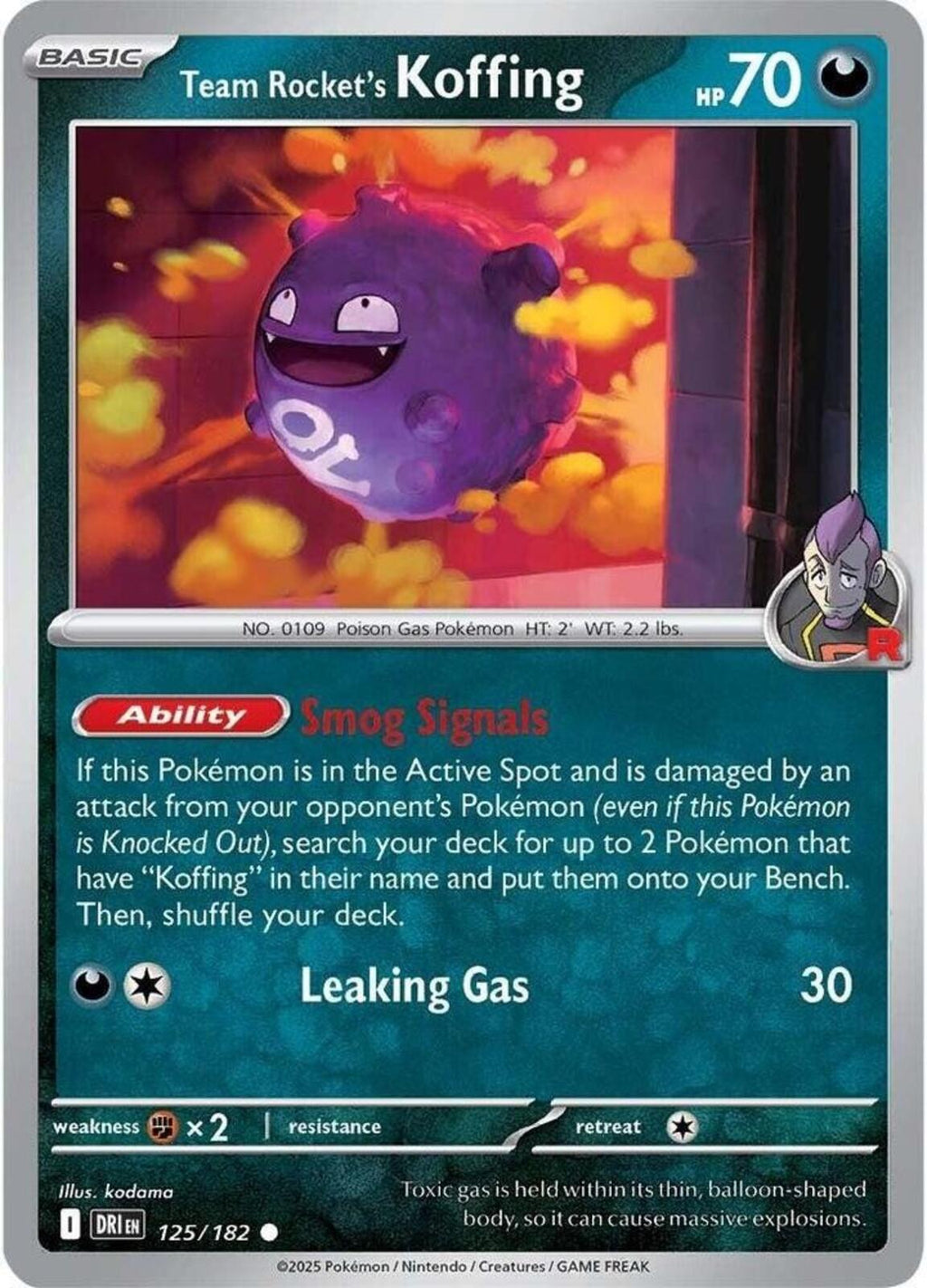 Team Rocket's Koffing Common SV10: Destined Rivals 125/182 NM
