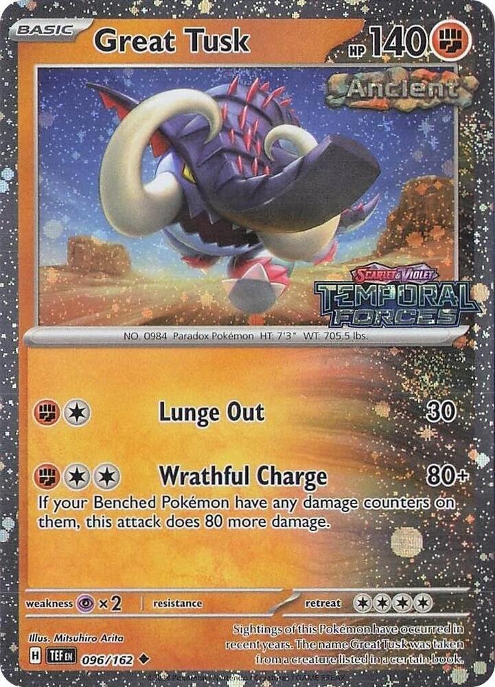 Great Tusk - (Temporal Forces Stamped) Holo Uncommon 096/162 NM