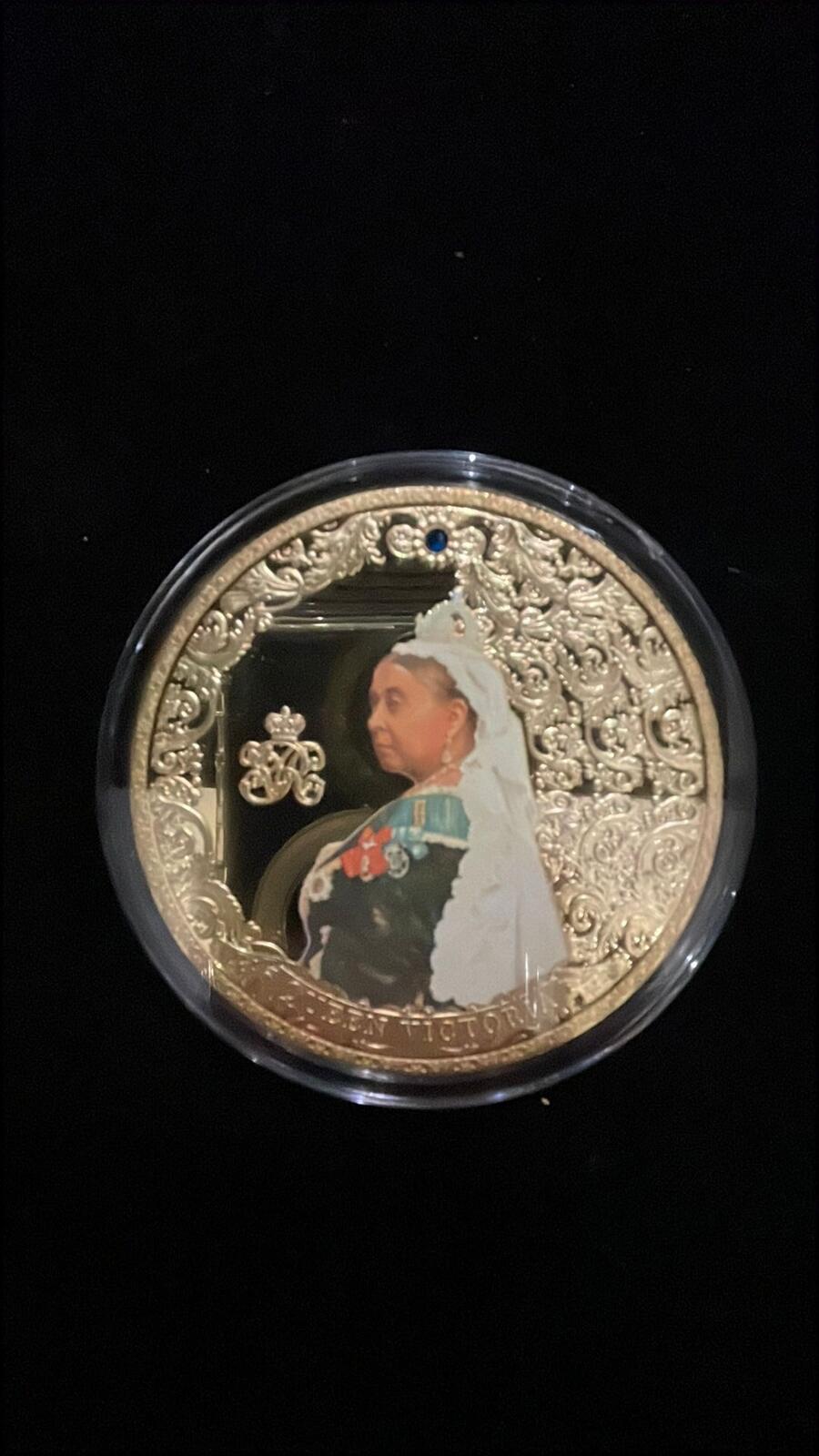 Queen Victoria Gold Plated Proof Coin with Swarovski, 2019, 110g
