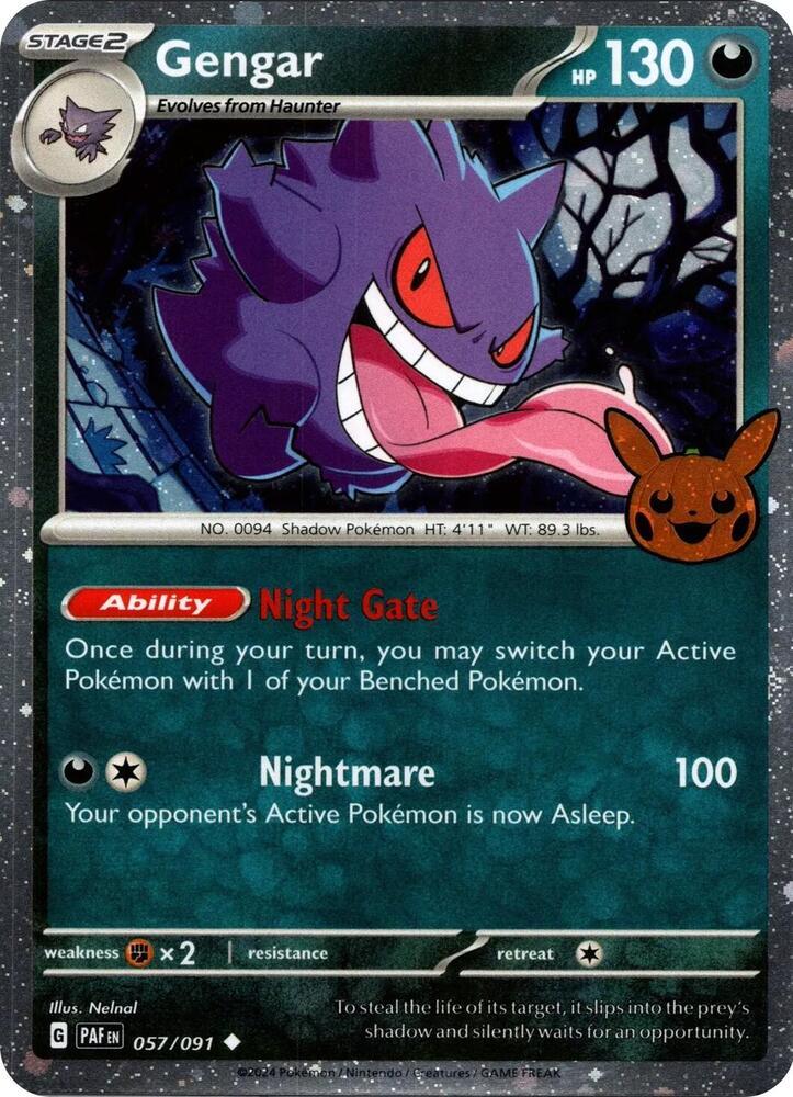 Gengar Cosmos Holo Rare Trick or Trade BOOster Bundle 2024 057/091 - PACK FRESH