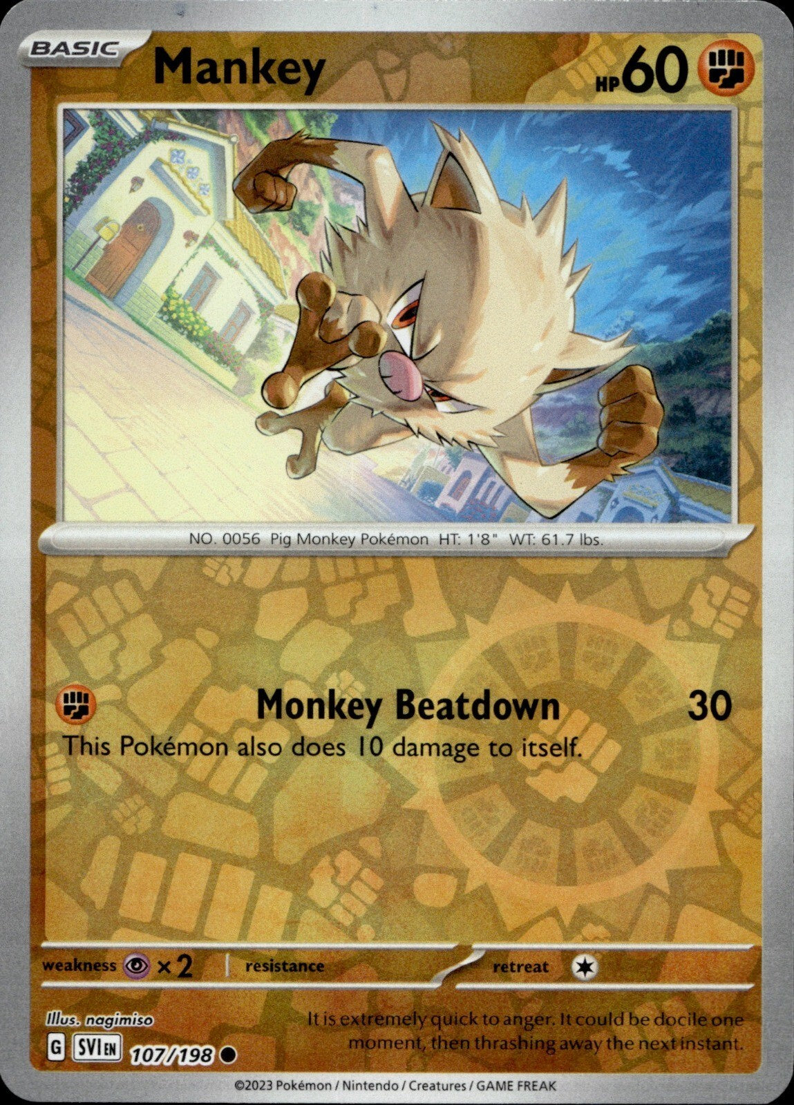 Mankey Common SV01: Scarlet & Violet Base Set 107/198 NM