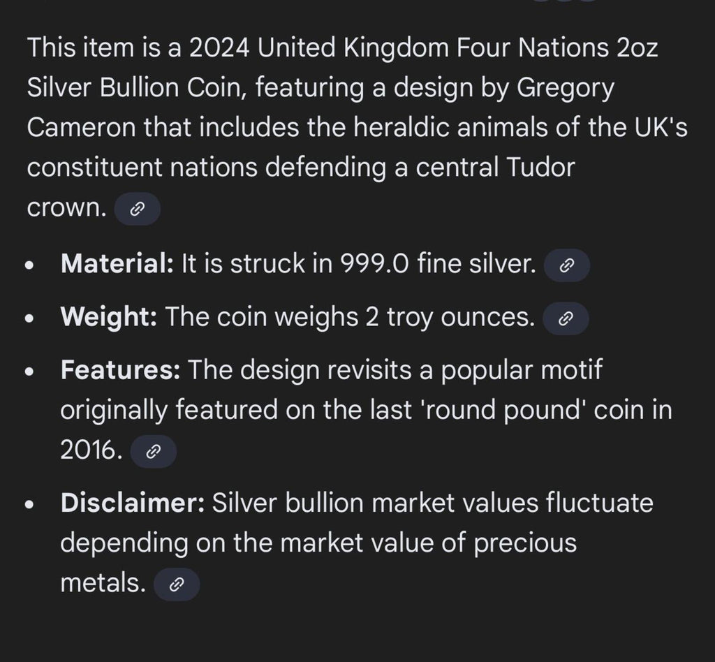 2024 UK Four Nations 2oz Silver Bullion Coin