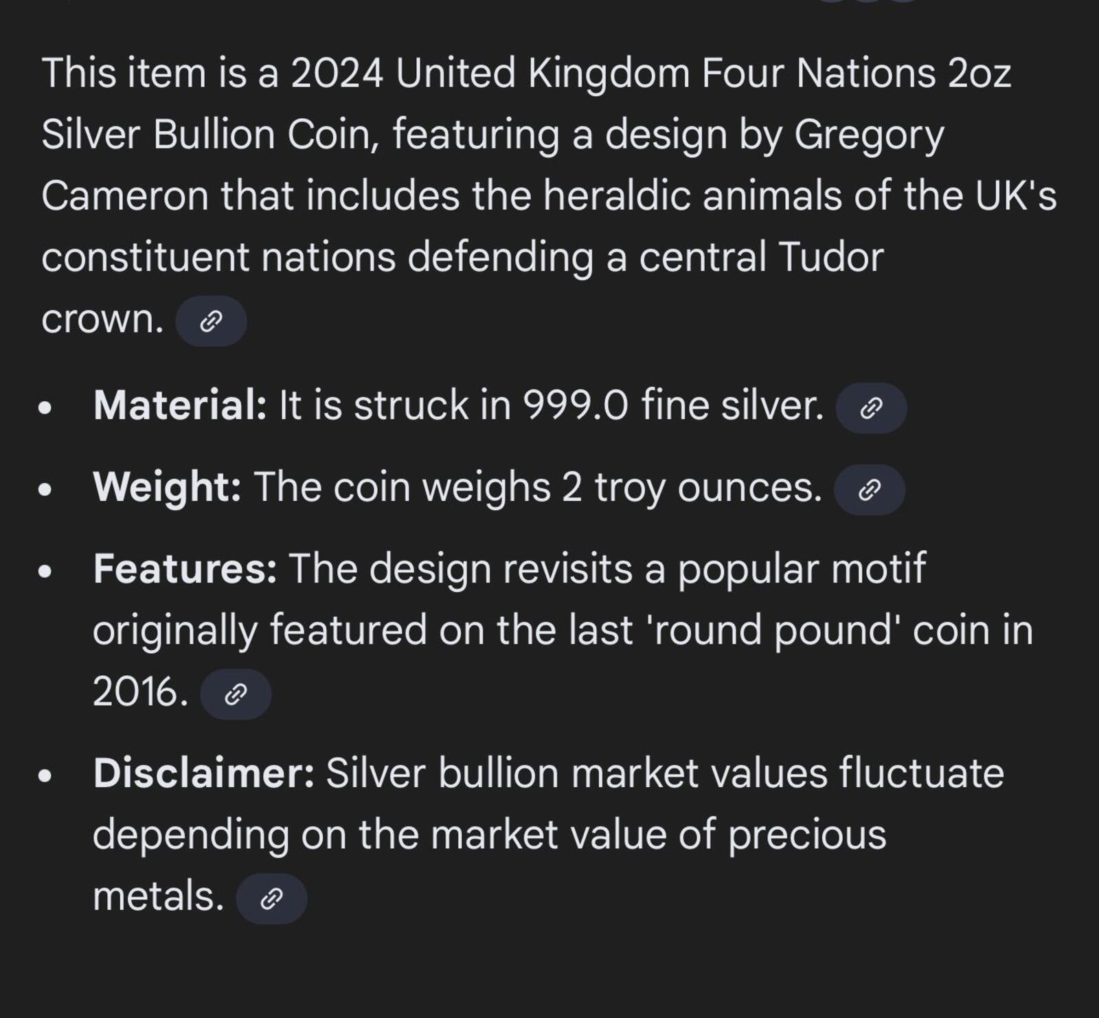 2024 UK Four Nations 2oz Silver Bullion Coin