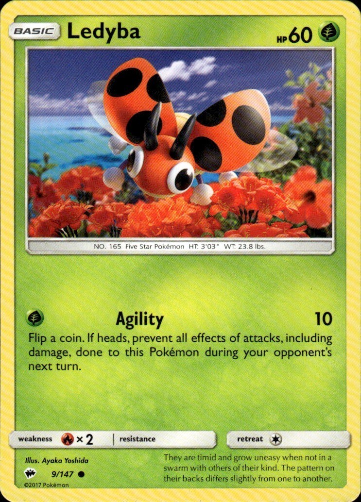 Ledyba Common SM - Burning Shadows 9/147 NM