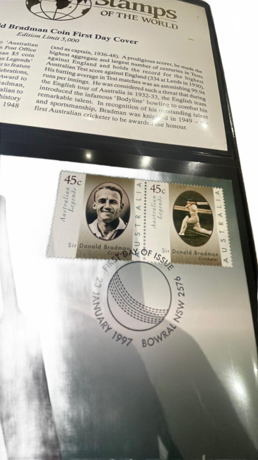 Sir Donald Bradman Australian Legends 1997 Coin First Day Cover