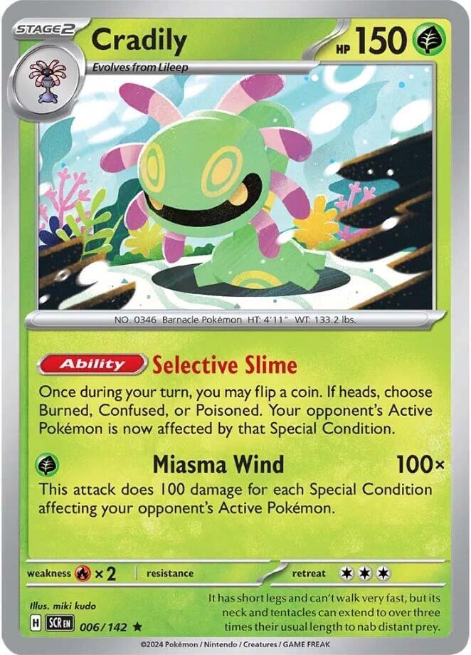 Cradily Holo Rare SV07: Stellar Crown 006/142 NM