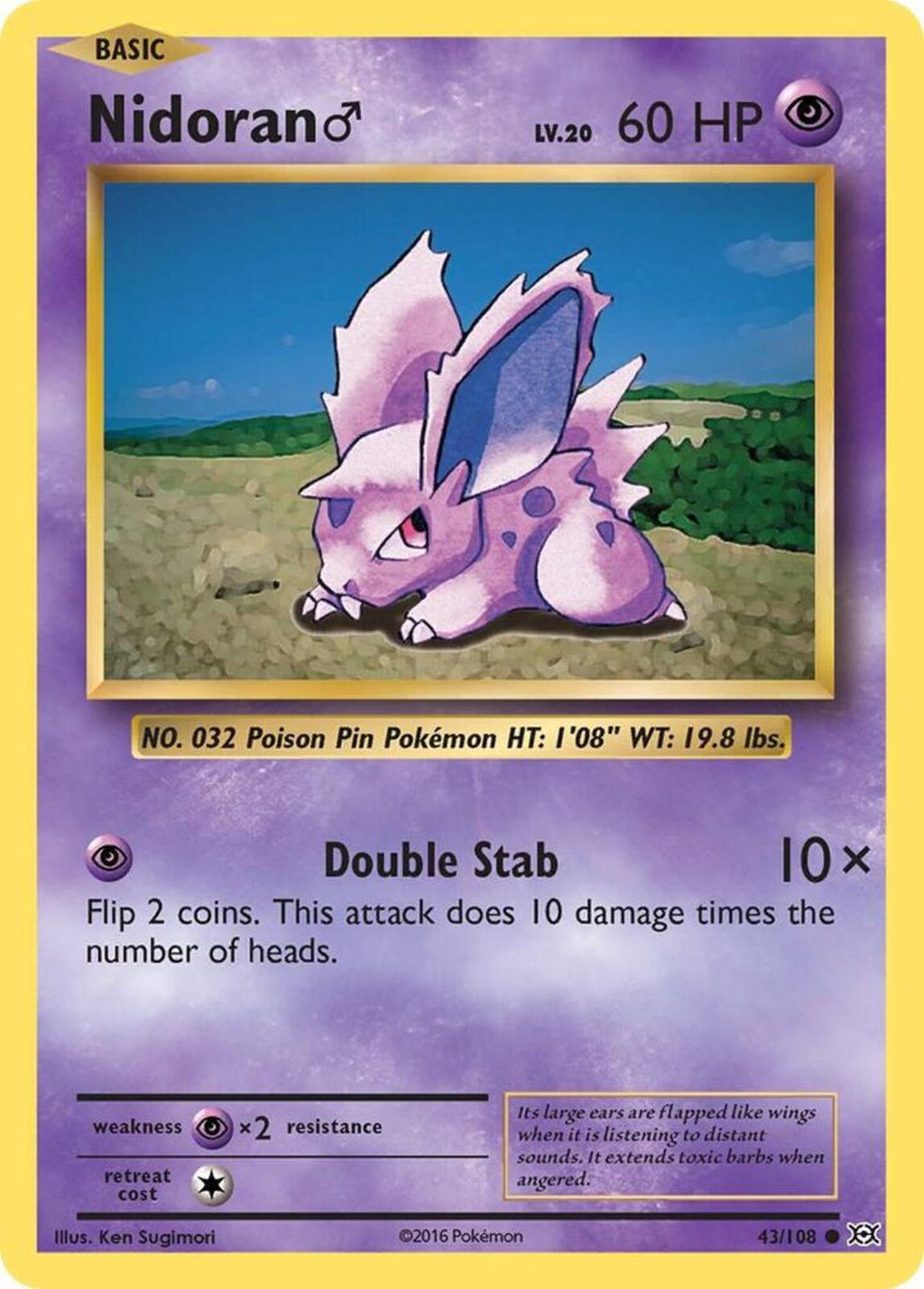 Nidoran M Common XY - Evolutions 43/108 NM