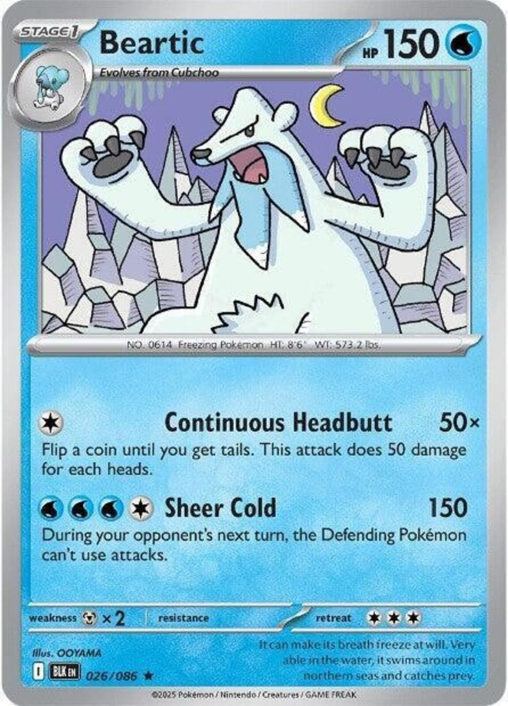 Beartic Holo Rare SV: Black Bolt 026/086 NM