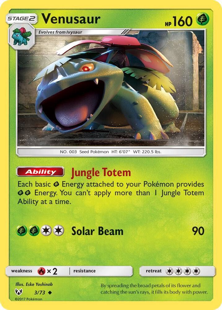 Venusaur Uncommon Shining Legends 3/73 NM