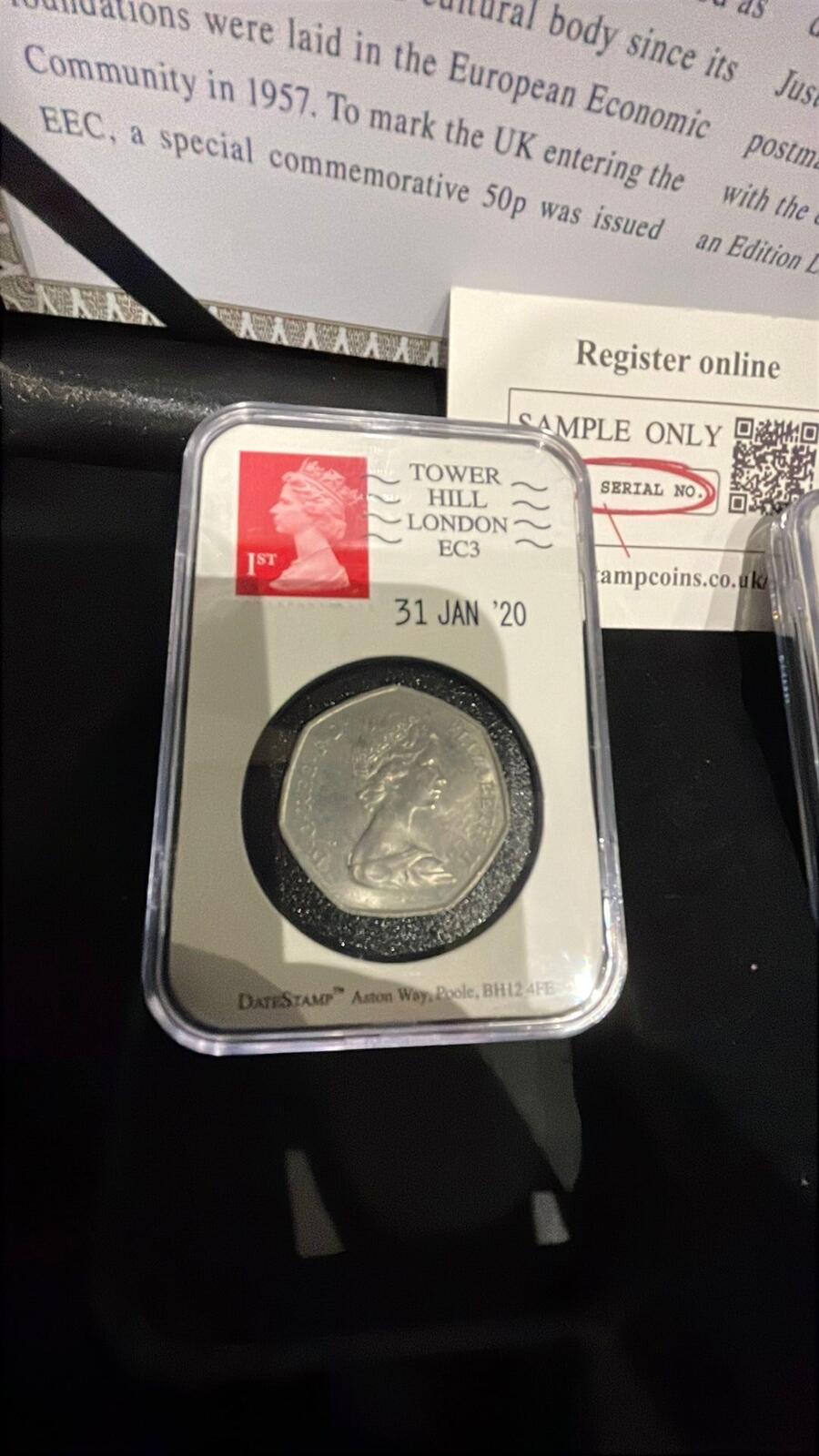 UK 2020 1oz Silver Britannia and 1973 EEC 50p Coin Set