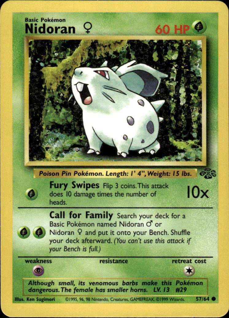 Nidoran F Unlimited Common Jungle 57/64 NM