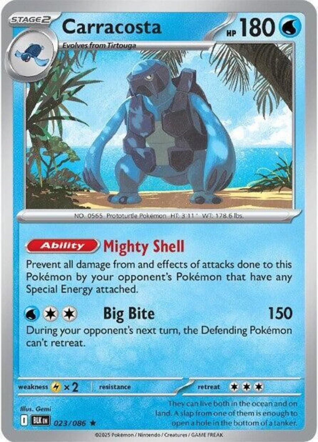 Carracosta Holo Rare SV: Black Bolt 023/086 NM
