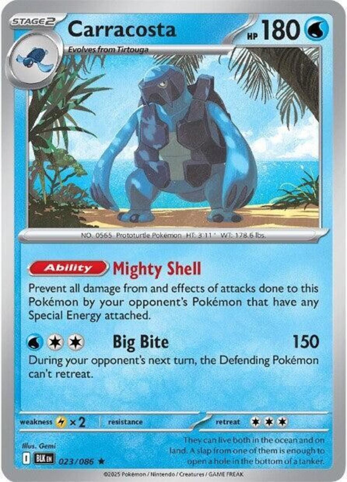 Carracosta Holo Rare SV: Black Bolt 023/086 NM