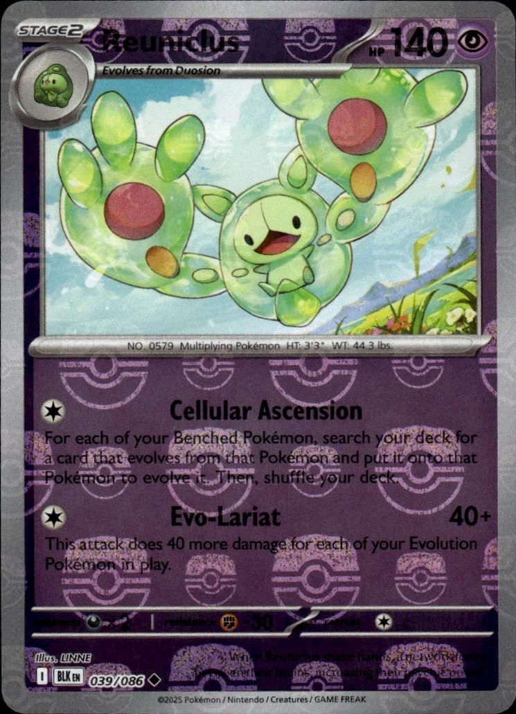 Reuniclus (Poke Ball Pattern) Holo Uncommon SV: Black Bolt 039/086 NM