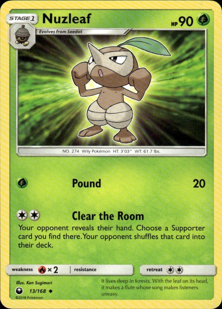 Nuzleaf Uncommon SM - Celestial Storm 13/168 NM