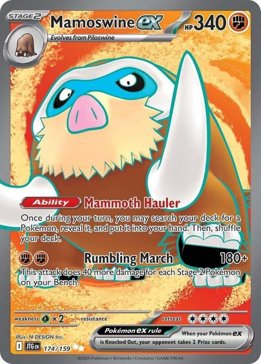Mamoswine ex Holo Ultra Rare SV09: Journey Together 174/159 NM