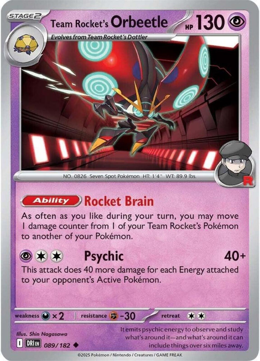 Team Rocket's Orbeetle Uncommon SV10: Destined Rivals 089/182 NM