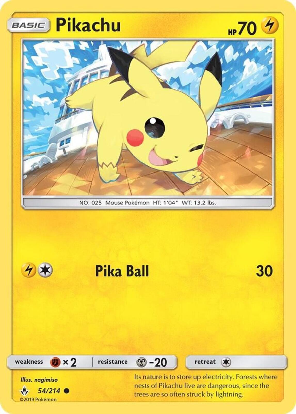 Pikachu Common SM - Unbroken Bonds 54/214- MINT CONDITION