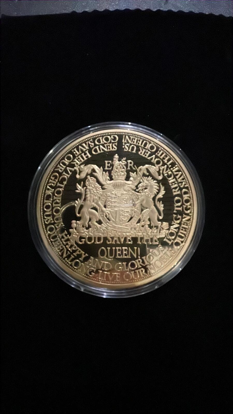 Gold plated copper coin featuring the national anthem