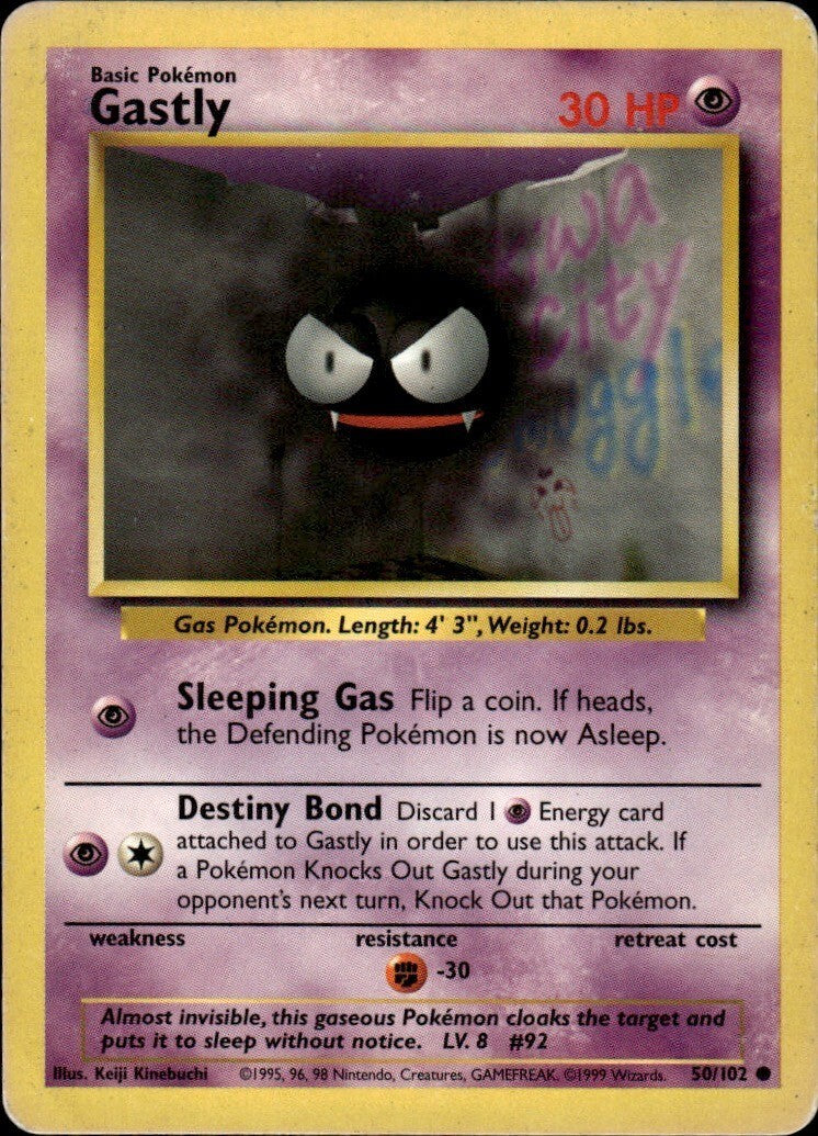 Gastly Common Base Set 050/102 NM