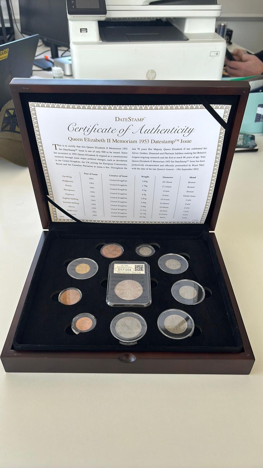Queen Elizabeth II 1953 Copper Coronation Crown Coin Set