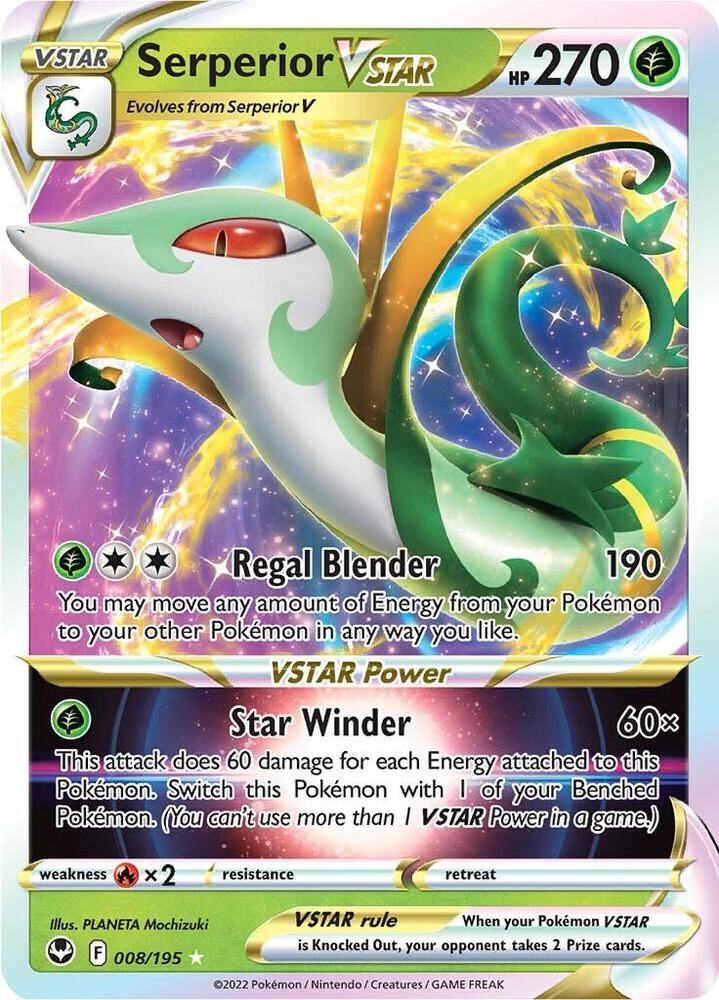 Serperior VSTAR Holo Ultra Rare SWSH12: Silver Tempest 008/195 - PACK FRESH
