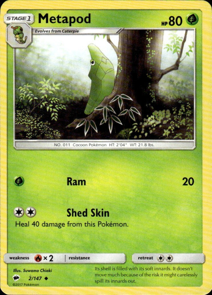 Metapod Uncommon SM - Burning Shadows 2/147 NM