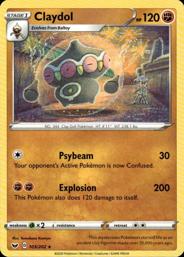 Claydol Rare SWSH01: Sword & Shield Base Set 103/202 NM