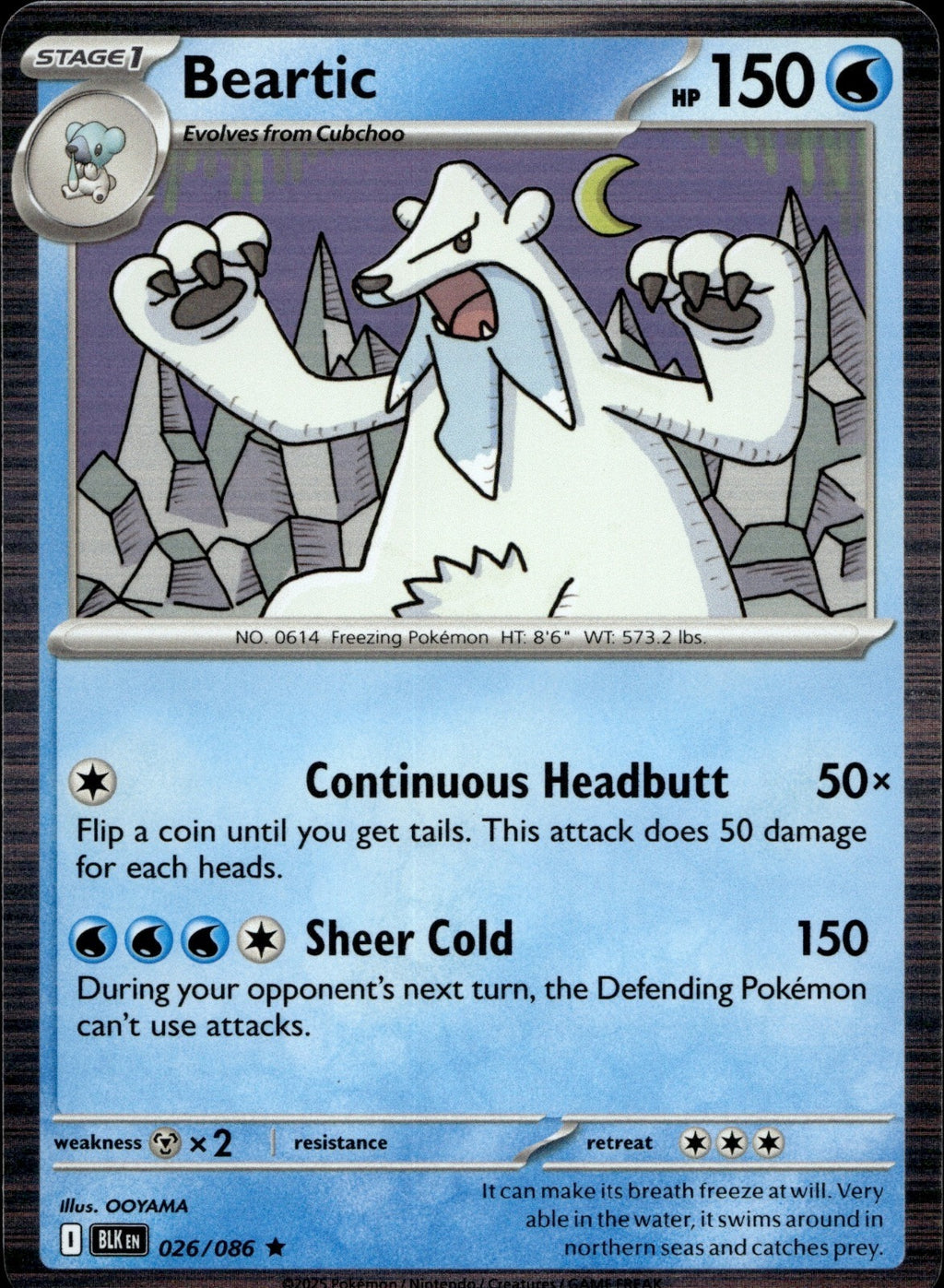 Beartic Holo Rare SV: Black Bolt 026/086 NM