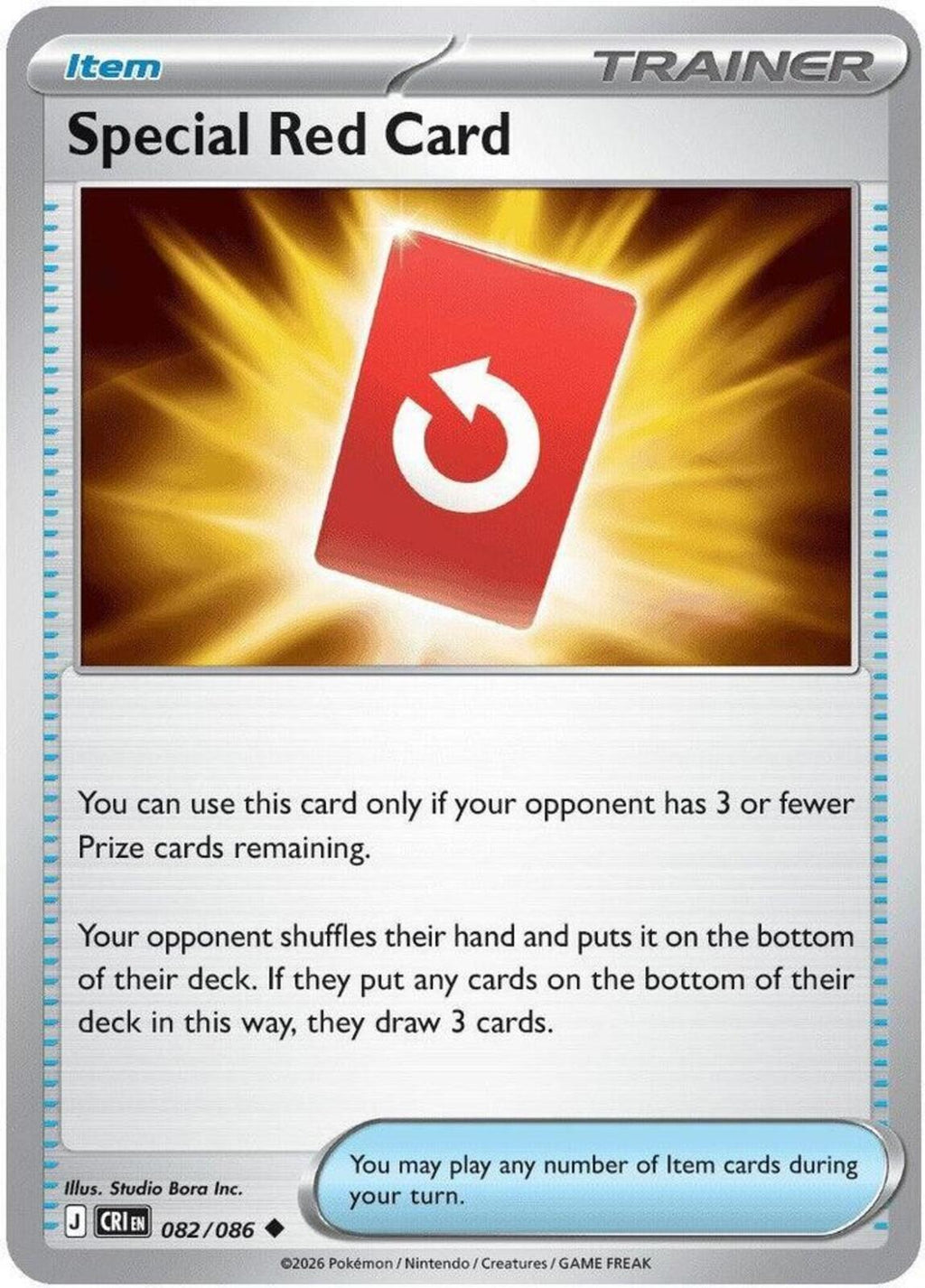 Special Red Card Reverse Holo Uncommon ME04: Chaos Rising 082/086 NM