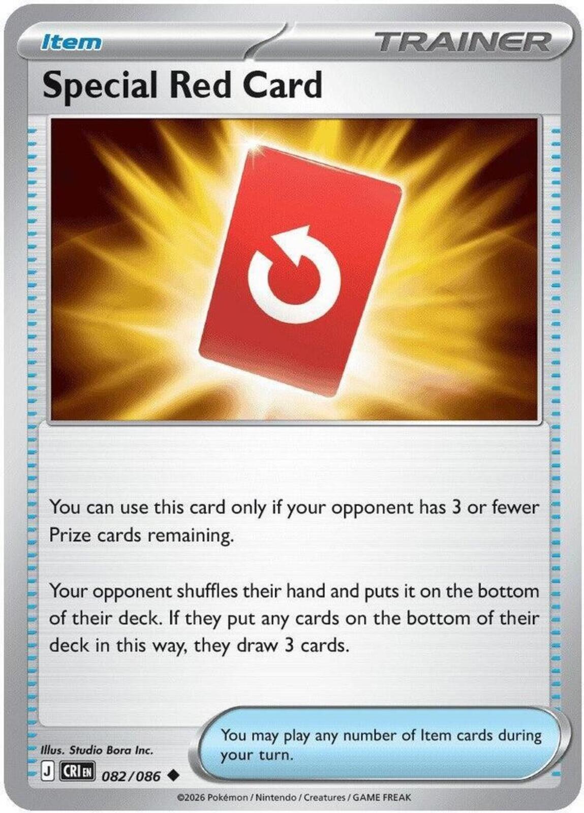 Special Red Card Reverse Holo Uncommon ME04: Chaos Rising 082/086 NM