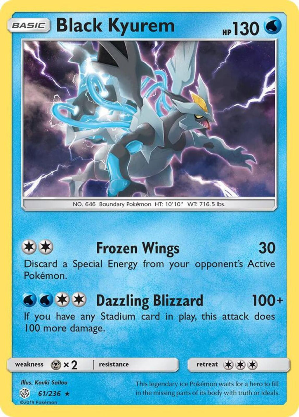 Black Kyurem Holo Rare SM - Cosmic Eclipse 61/236 NM